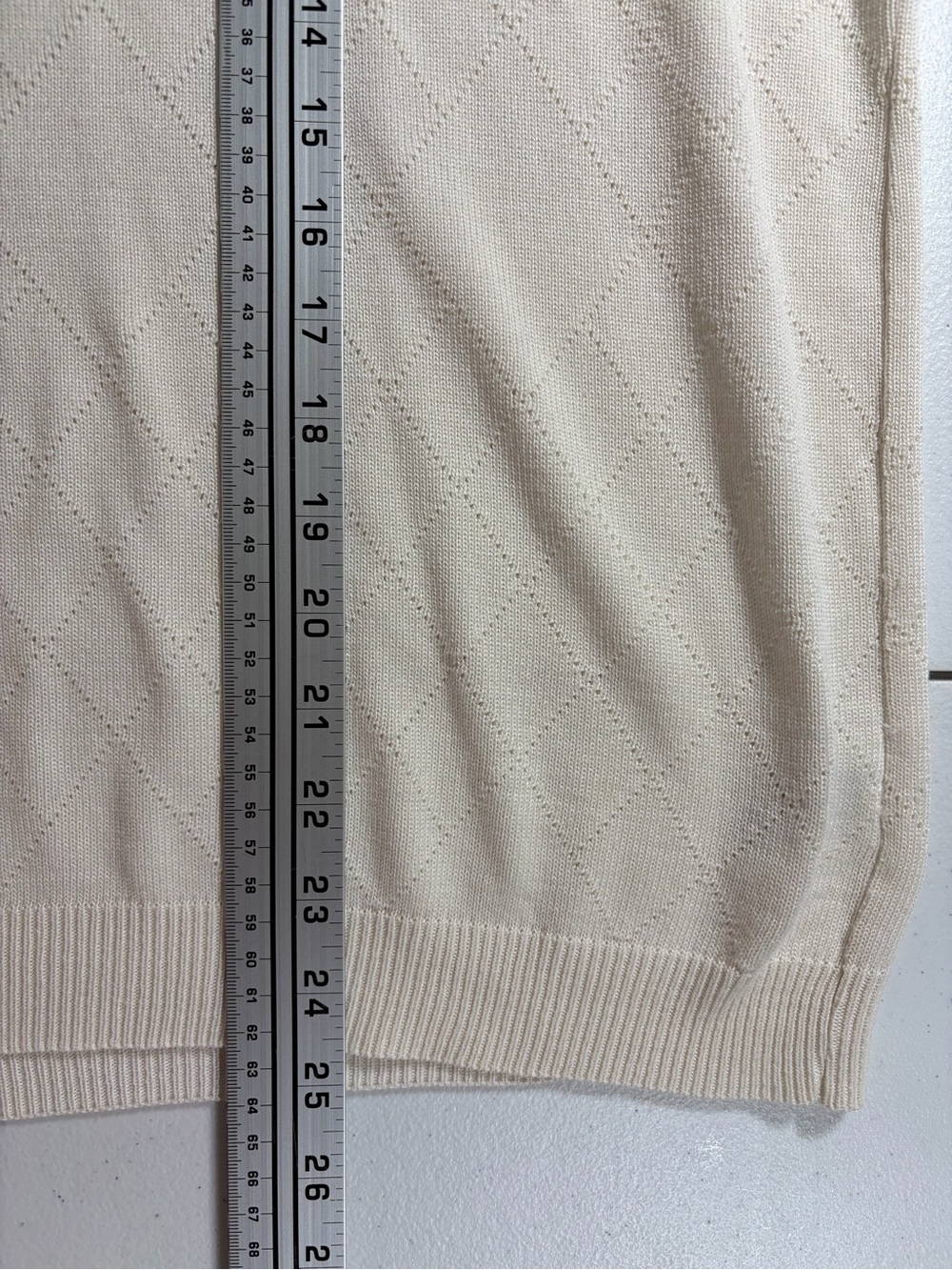 Alfred Dunner Cream Pointelle Diamond Knit Top (XL) - Picture 5 of 7